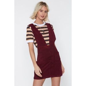 Nasty Gal Over The Top Corduroy Pinafore Dress